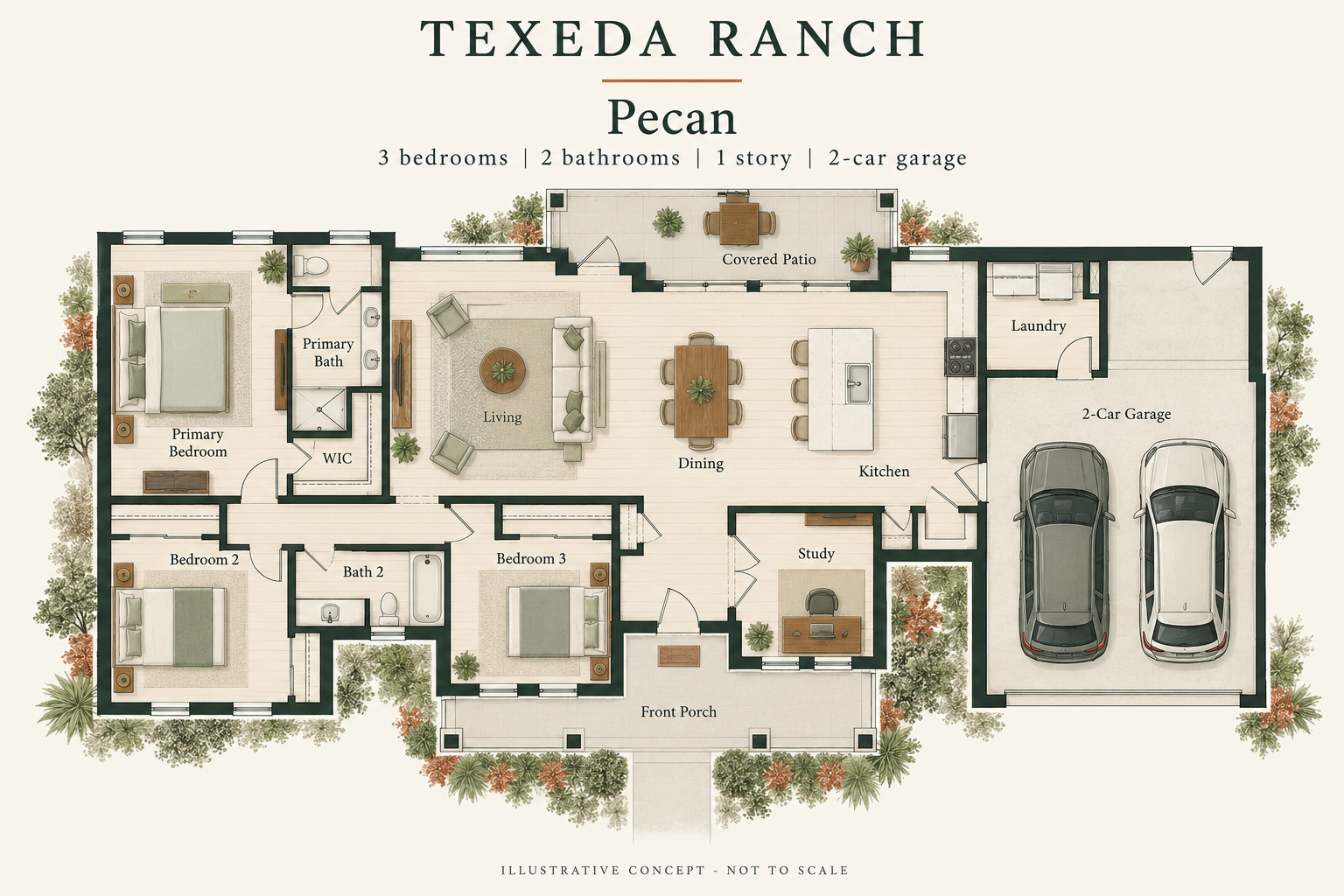 Pecan conceptual floor plan